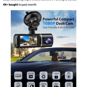 Compact Black Dash Cam with Night Vision